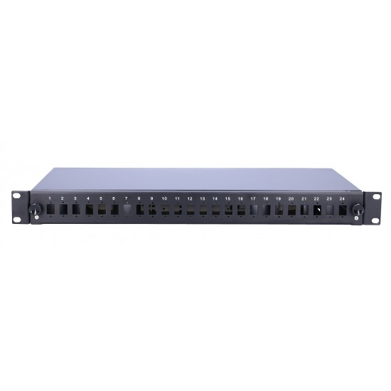 Extralink 24 Core Fiber Optic Patch Panel Black