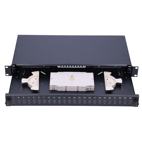 Extralink 24 Core Fiber Optic Patch Panel Black Extralink 24 Core Fiber Optic Patch Panel Black