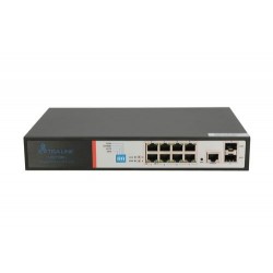 EXTRALINK VICTOR EX-2500G-10MPS FULL GIGABIT MANAGED POE SWITCH 8X 10/100 / 1000M TX with POE AT / AF 48V, 1 CONSOLE PORT, 2X GE SFP, 150W