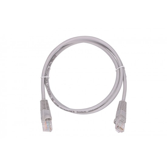 EXTRALINK Cat.5e UTP 1m LAN Patchcord Copper Twisted Pair, Gray