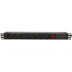 Extralink 19" 1U 7 Socke EtU TYPE Power PDU With Switch PDU 7-EU