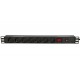 Extralink 19" 1U 7 Socke EtU TYPE Power PDU With Switch PDU 7-EU