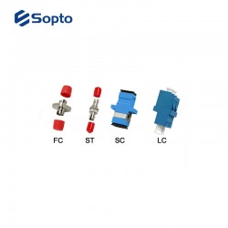 SOPTO Adaptor Simplex SC/SC Female to Female UPC SM Plastic shell with Ears with Spring strip SPAD-SCF-SCF-U-SS-PES