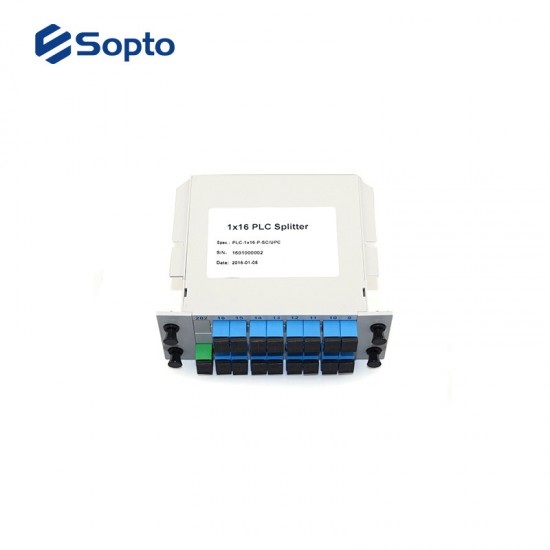SOPTO Splitter PLC Type Plugin 1× 16 G.657.A1 Input SC/UPC Output SC/UPC SPS-1×16-A1-I-SSU-PP