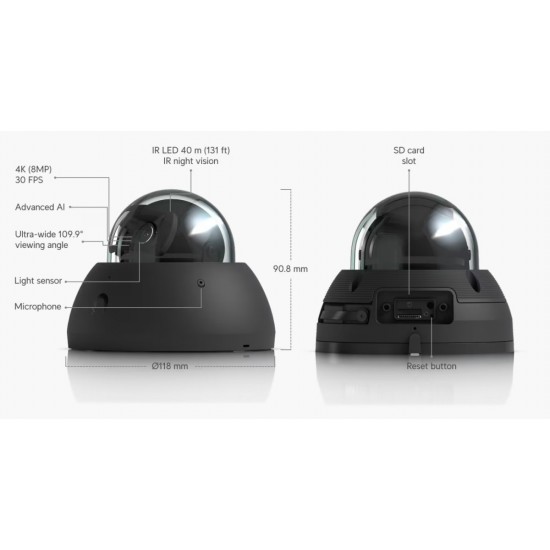 Ubiquiti Camera AI Dome (UVC-AI-Dome-B) Ubiquiti Camera AI Dome (UVC-AI-Dome-B)